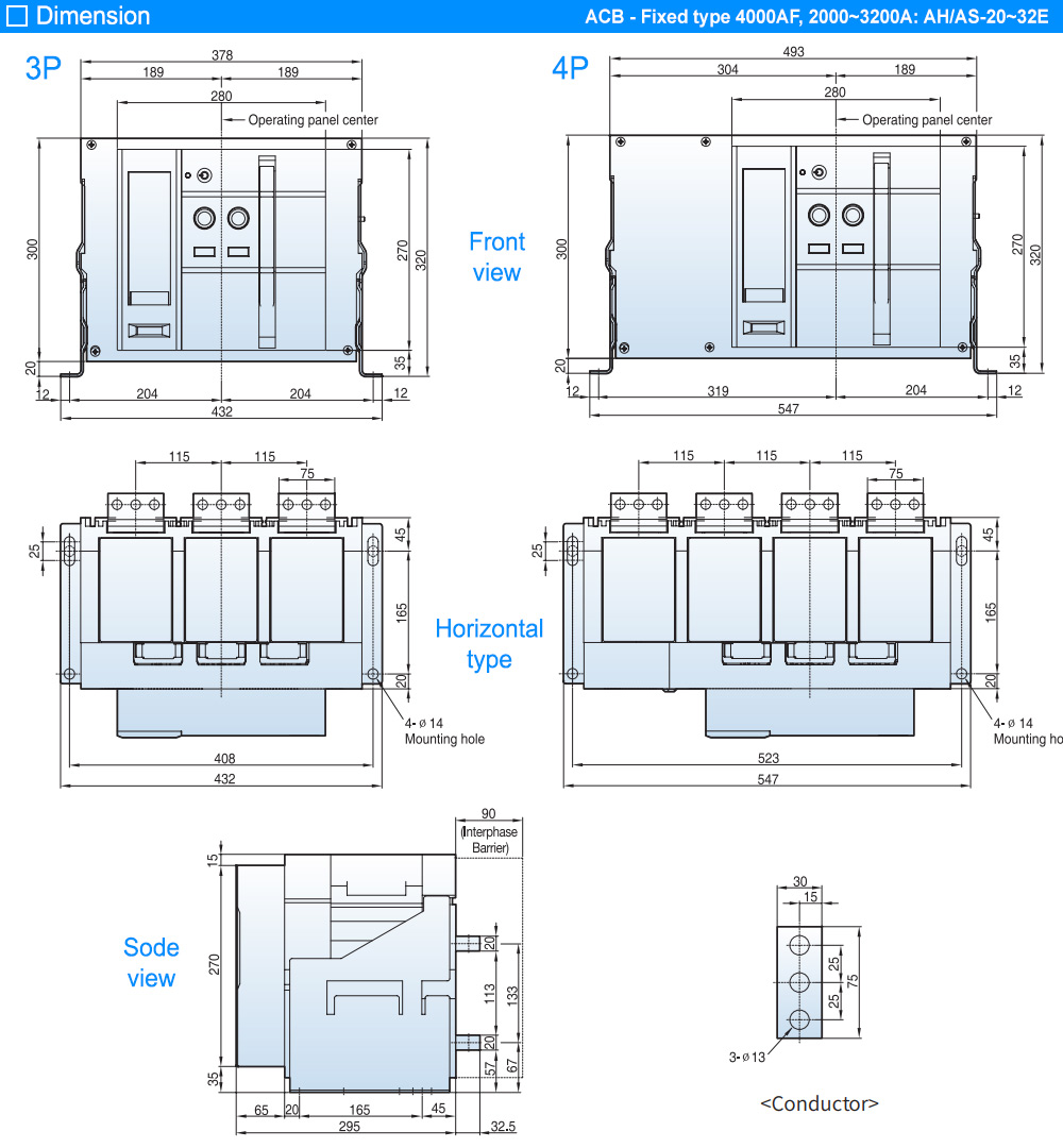 Kích thước: ACB LS AS-32E4-32H AH6