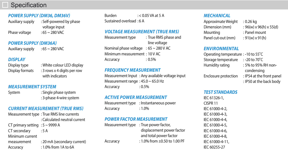 Thông số kỹ thuật: Mikro DM36