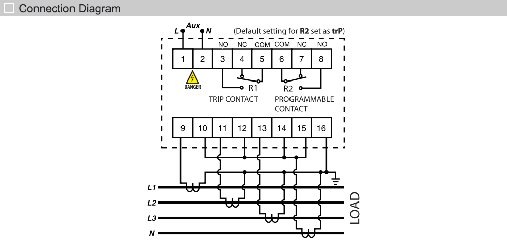 Sơ đồ kết nối: Relay Mikro R1000-230A