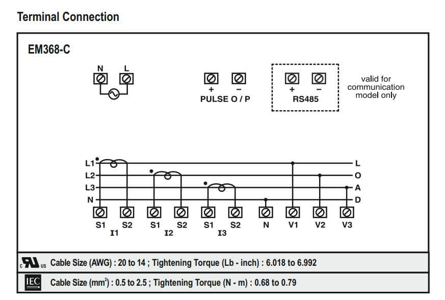 Cách nối dây, cách chỉnh, cài đặt Selec EM368-C: Đồng hồ đo điện năng