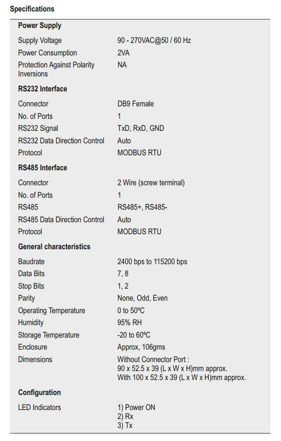 Thông số kỹ thuật Selec AC-RS485-RS232-ISO: Đồng hồ đo đa chức năng