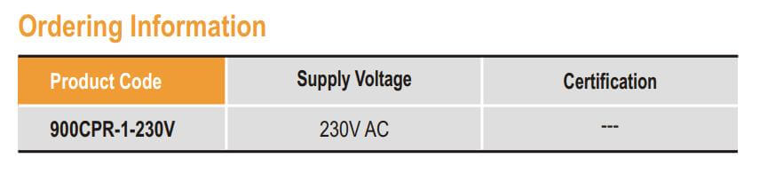 Cách chọn mã Selec 900CPR-1-230V: Role bảo vệ Dòng điện 1 pha