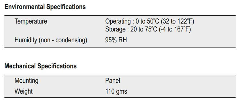 Thông số kỹ thuật Selec TC533BX: Bộ điều khiển nhiệt độ