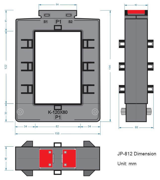 Kích thước Biến dòng kẹp iLEC JP-812