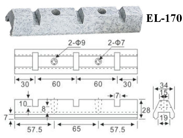 Kích thước thanh đỡ thanh cái EL-170
