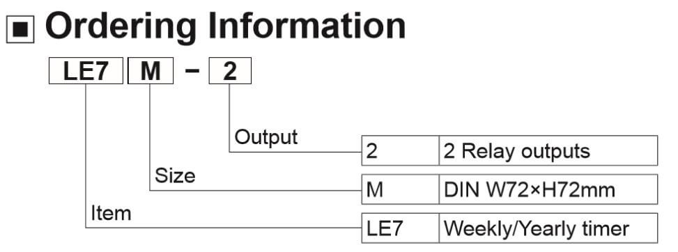 Cách chọn mã Autonics LE7M-2 Bộ định thời