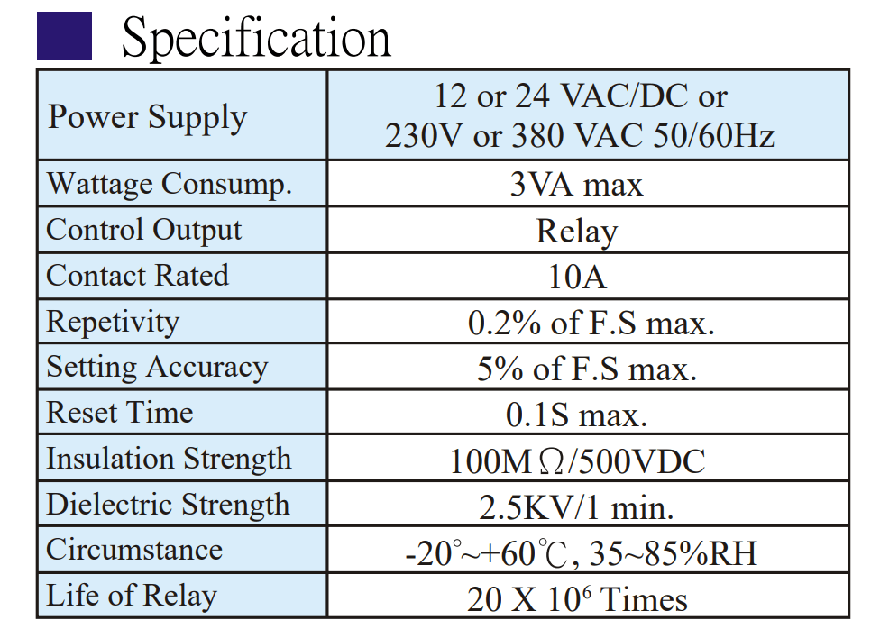 Thông số kỹ thuật Bộ định thời gian Fotek - Timer H2Y-30S