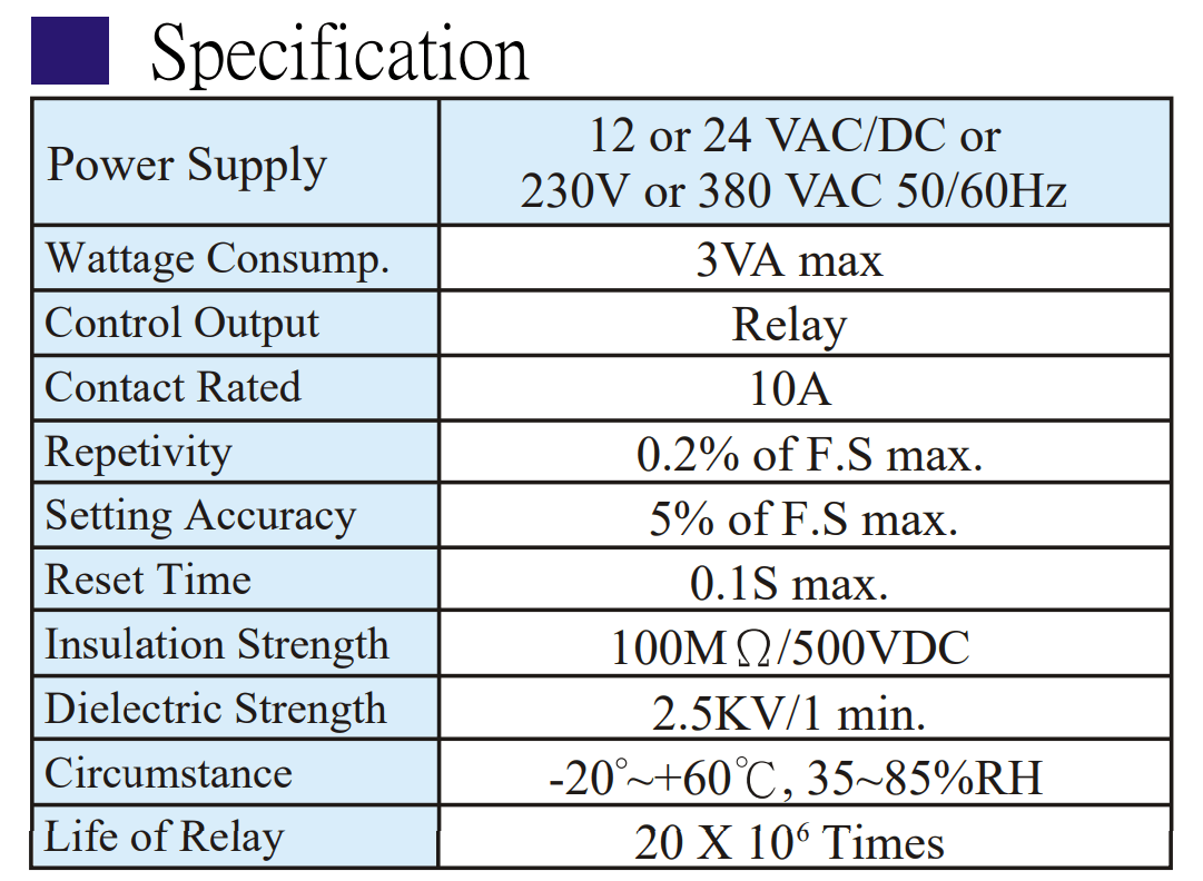 Thông số kỹ thuật Bộ định thời gian Fotek - Timer H3Y-3S/6S/10S/60S