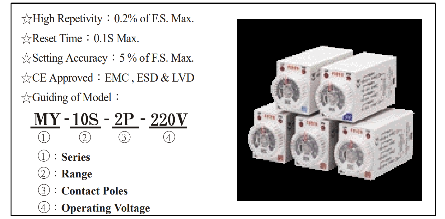 Cách chọn mã Bộ định thời gian Fotek - Timer MY-10S-2P (220V/24V)