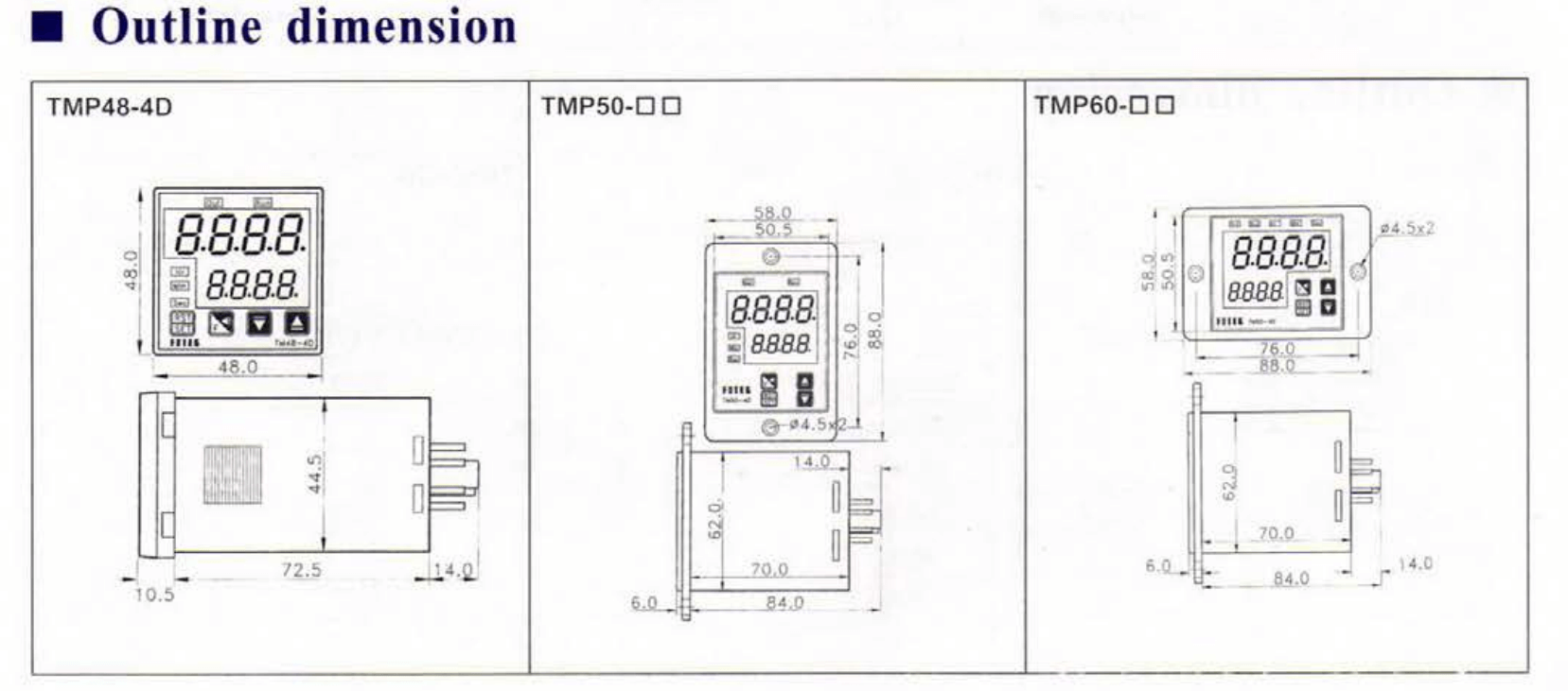 Kích thước Bộ định thời gian Fotek - Timer TMP48-4D