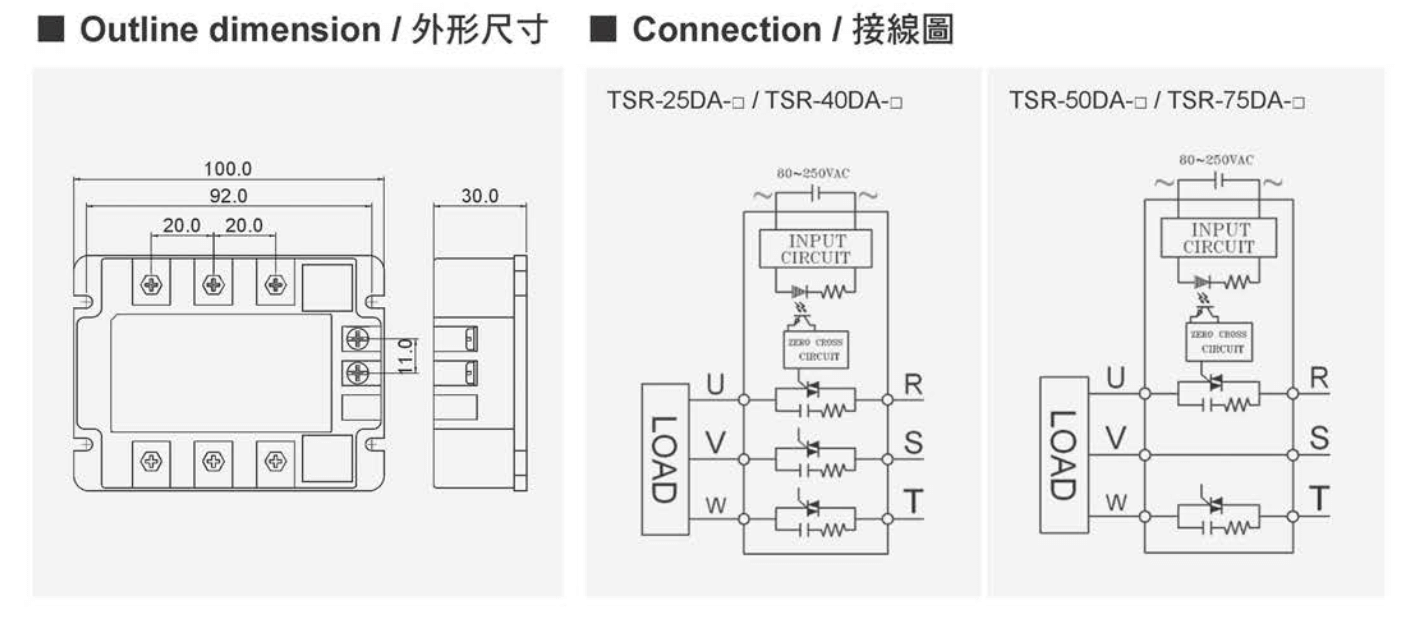 Cách nối dây, cách chỉnh, cài đặt Bộ bán dẫn 3 pha Fotek (Solid state relay) TSR-25DA-H