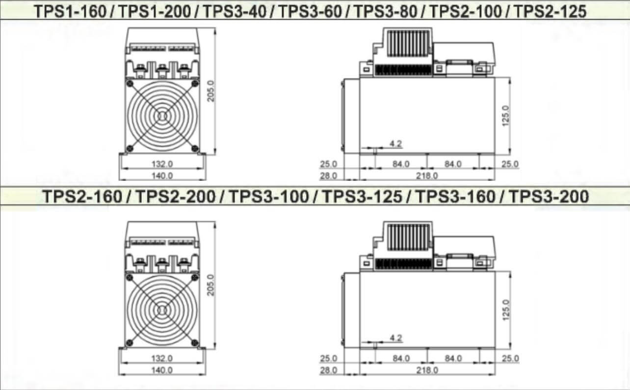 Kích thước Bộ điều khiển nguồn Fotek TPS3-40