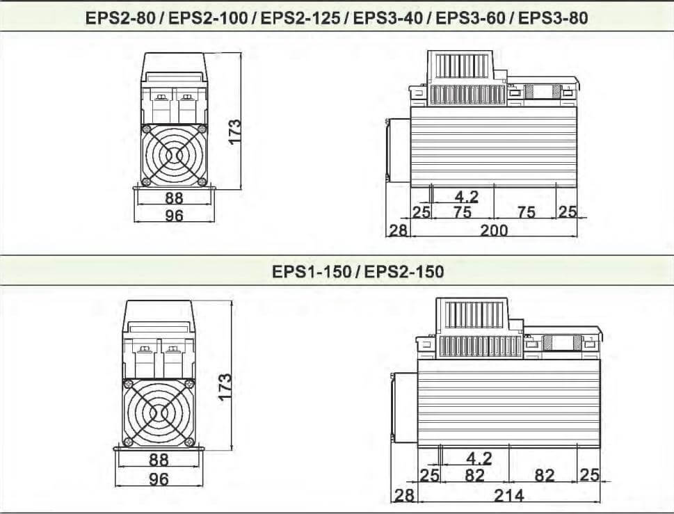 Kích thước Bộ điều khiển nguồn Fotek EPS2-60