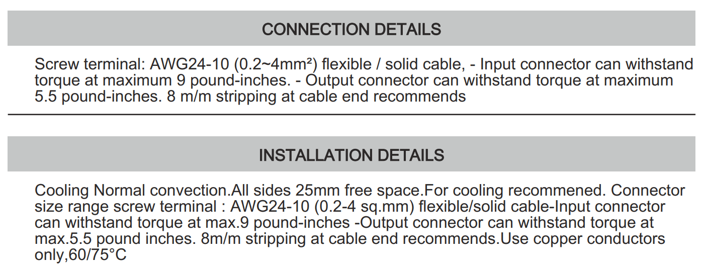 Cách cài đặt - đấu nối Connectwell PSS120/48/2.5: Bộ nguồn xung AC/DC 1 pha