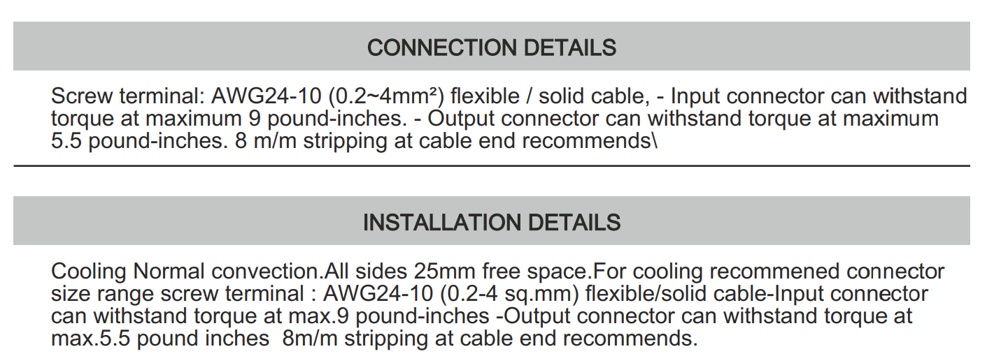 Cách cài đặt - đấu nối Connectwell PSS480/24/20: Bộ nguồn xung AC/DC 1 pha
