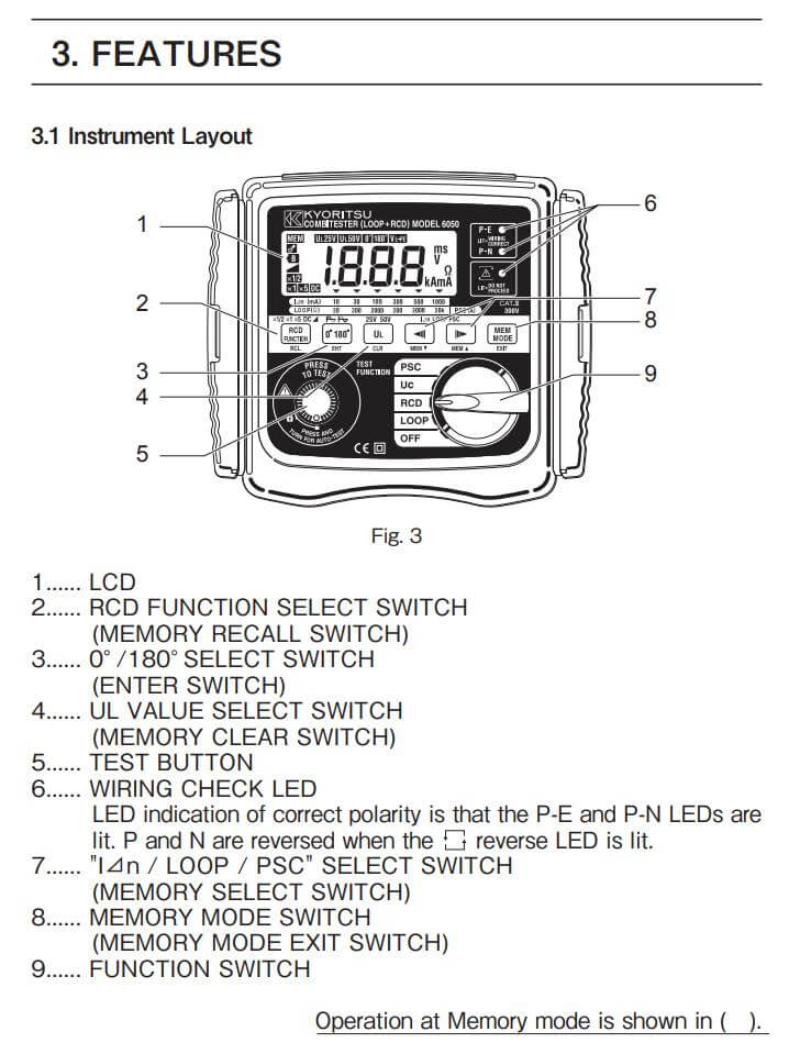 Kích thước Kyoritsu 6050: Thiết bị đo nhiều chức năng (Thông mạch,mạch vòng, test điện trở đất….)
