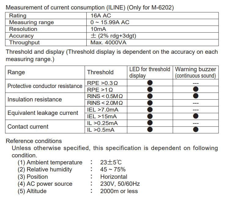 Thông số kỹ thuật Kyoritsu 6200: Thiết bị đo nhiều chức năng (Thông mạch,mạch vòng, test điện trở đất….)