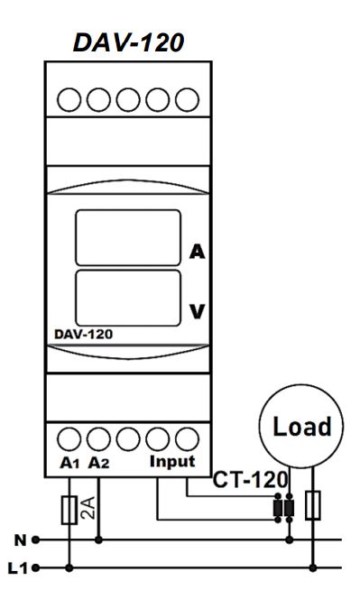 Cách nối dây, cách chỉnh, cài đặt, setup Tense DAV-120: Đồng hồ đa năng đo điện áp và dòng điện