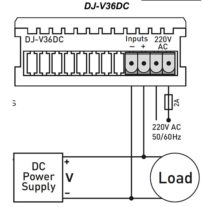 Cấu tạo và Kích thước Đồng hồ đo điện áp DC Tense DJ-V36DC