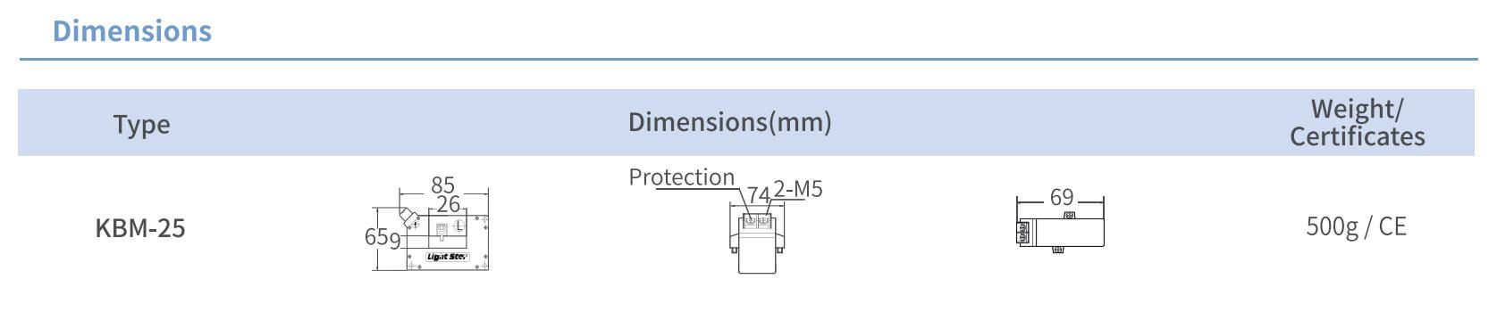 Cấu tạo và Kích thước Lightstar biến dòng MCT KBM-25 100/5 ~ 350/5A