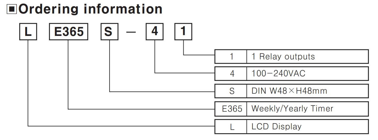 Cách chọn mã Autonics LE365S-41: Bộ định thời gian (Timer)