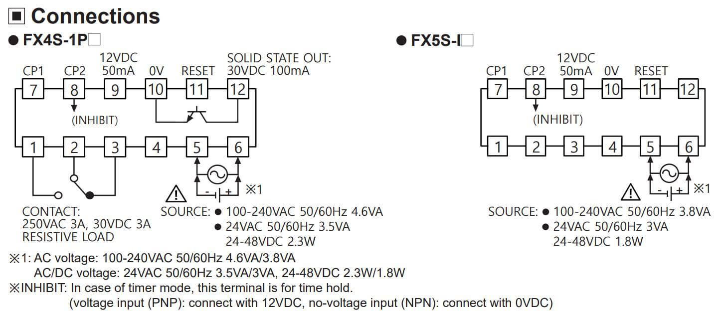 Cách nối dây, cách chỉnh, cài đặt, setup Autonics FX5S-I4: Bộ định thời gian (Timer), 12-24VAC/12-24VDC