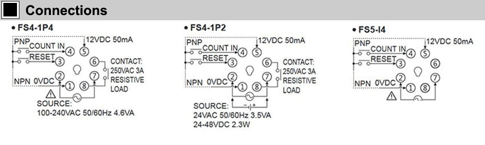 Cách đấu nối Bộ đếm - Counter Autonics FS4-1P2