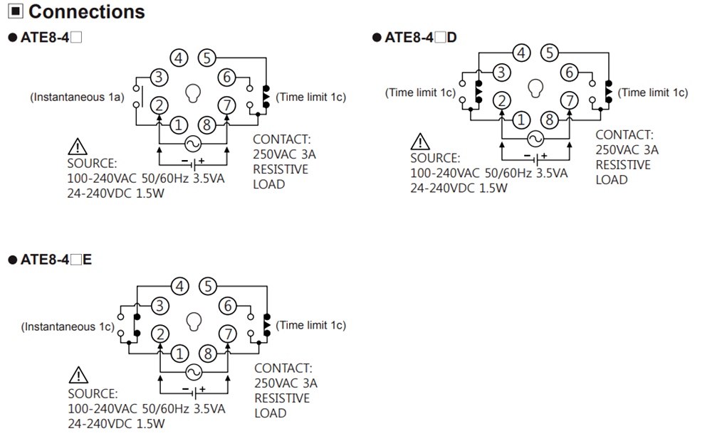 Cách đấu nối Bộ định thời - Timer Autonics ATE8-4CD