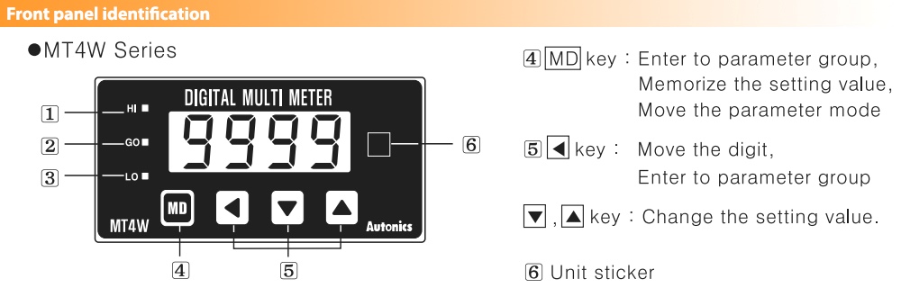 Mô tả Đồng hồ đo dòng DC Autonics MT4W-DA-45
