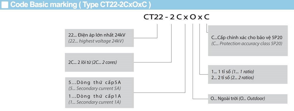 Cách tra mã Biến dòng Emic CT22 50-100/5A