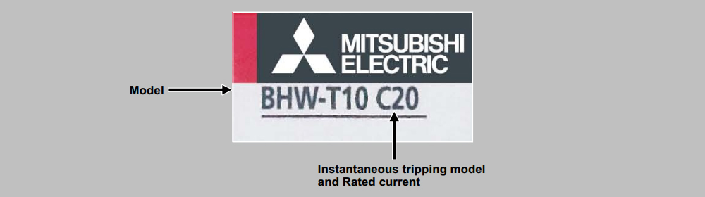 Nhãn mác Cầu Dao Tự Động Mitsubishi BHW-T4 2P C3