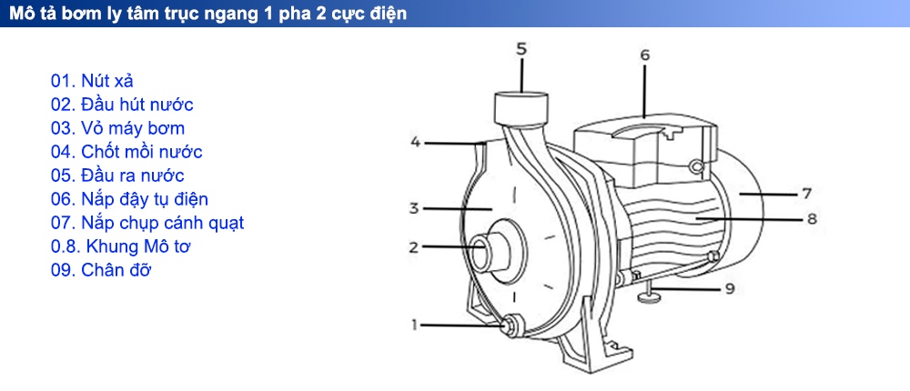 Mô tả Máy bơm nước CM65-125B-5.5HP