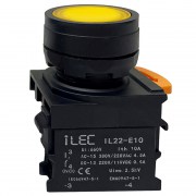 Nút nhấn có đèn loại phẳng ILEC IL-BDF-B10-Y