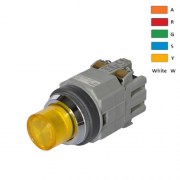 Idec ALN29911DN-A: Nút nhấn có đèn phi 30, loại lồi (made in Japan), Màu hổ phách