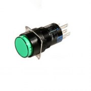 Idec AL6M-M14-GC: Nút nhấn có đèn phi 16, loại tròn, Màu xanh lá