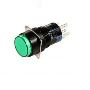 Idec AL6M-A14-GC: Nút nhấn có đèn phi 16, loại tròn, Màu xanh lá