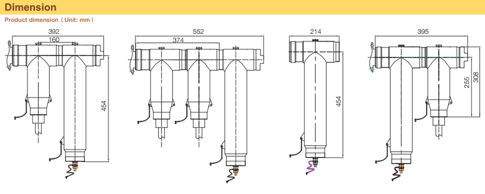 Kích thước Bộ chống sét ABB CSE630-SA45/129.5-A<h2 class=