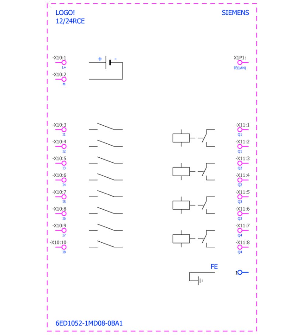 Cách đấu nối Siemens Simatic 6ED1052-1MD08-0BA1 : Bộ lập trình điều khiển LOGO! 12/24RCE
