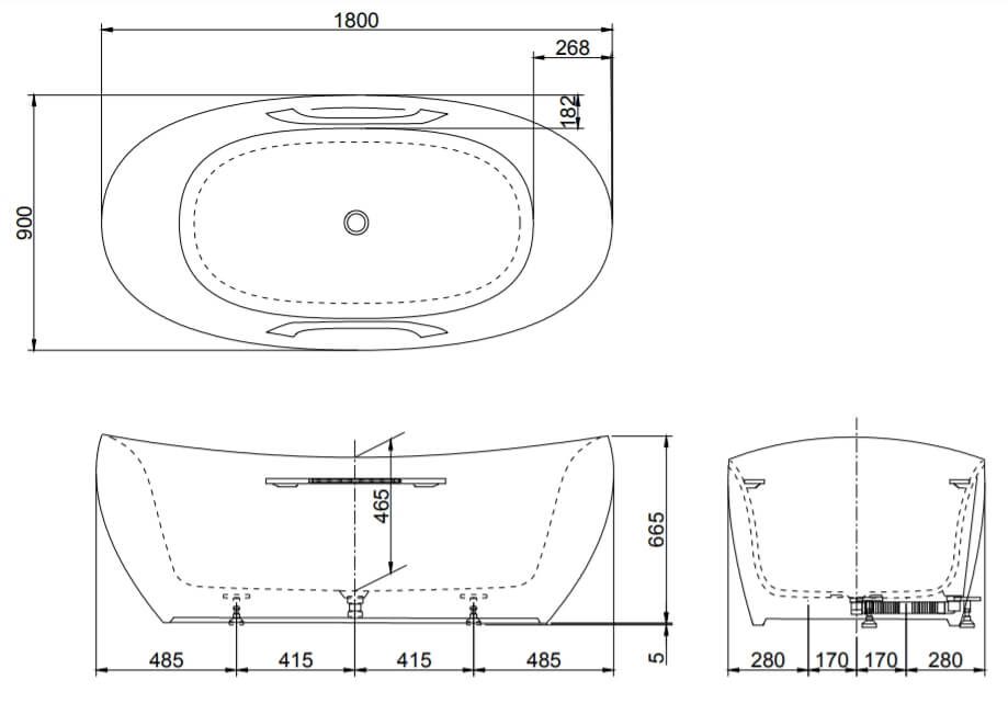 Kích thước Bồn tắm Galalato cao cấp đặt sàn bao gồm thanh tay vịn TOTO PJY1814HPWE#GW
