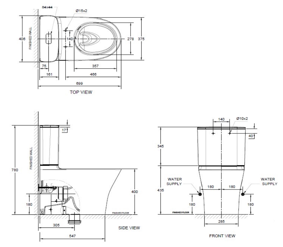 Kích thước Bồn cầu hai khối American Standard Signature 2622-WT  