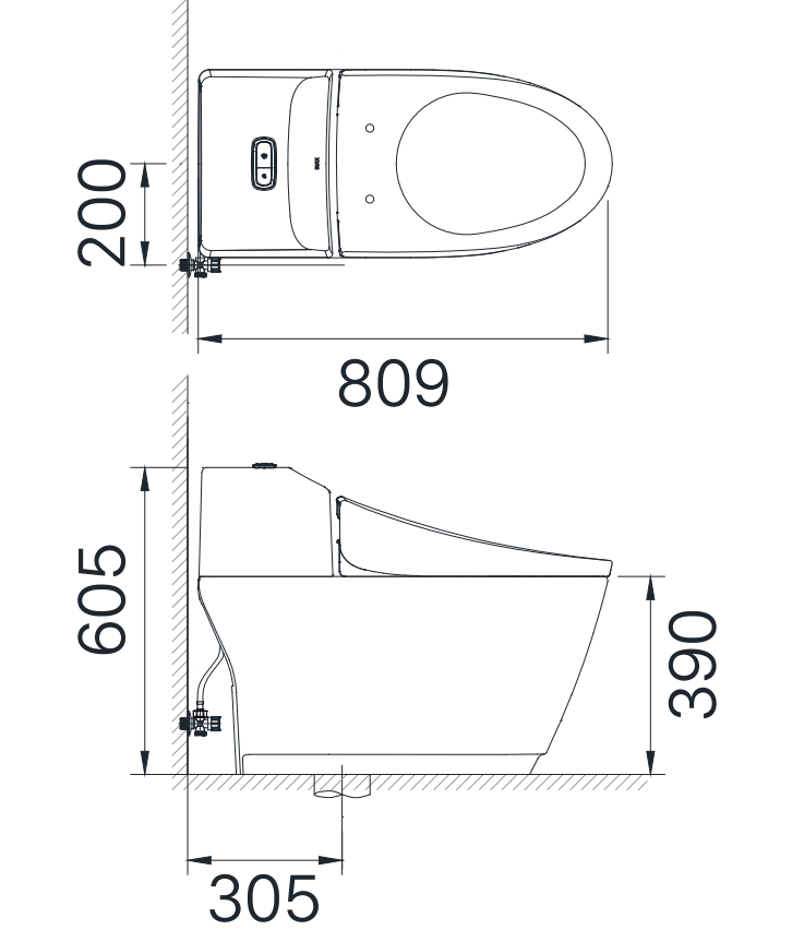 Kích thước Bồn cầu một khối INAX AC-1032VN